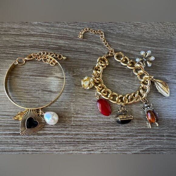 Gold Charm Bracelet Set A1280 - Picture 2 of 3